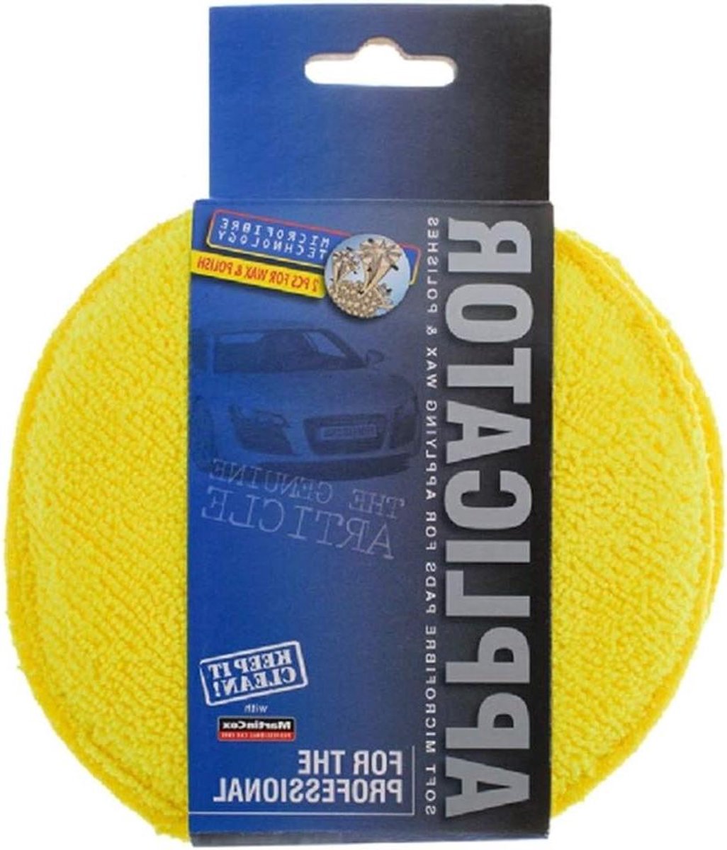 Microvezel Pads - Applicator Set - Lak Verzorgen - Twin Pack - 12cm Diameter - Geel