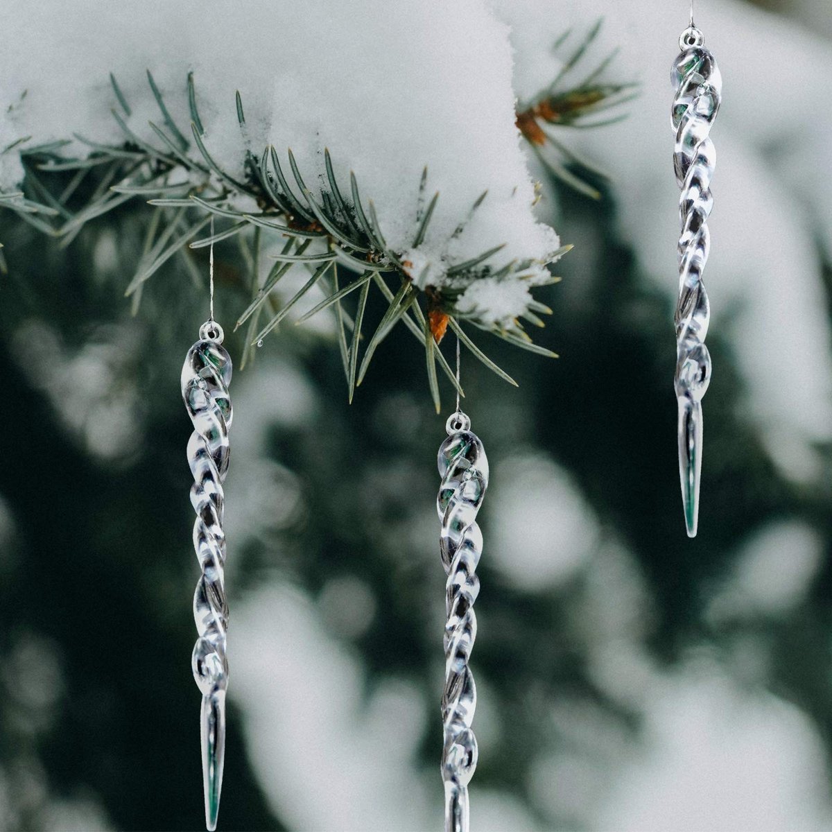 Allecto - Kerstdecoratie - Sneeuwvlokken - 30-delige set - Zilver - IJspegels - Perfect vo