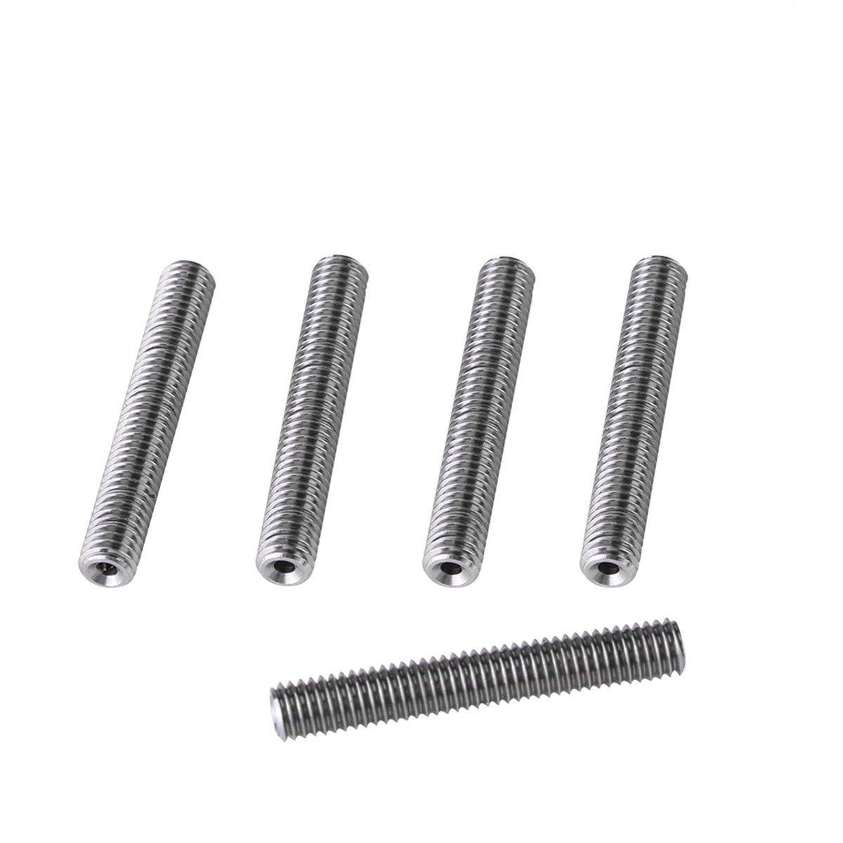 Allecto - 3D-printer Extruder Hotend-set - Roestvrijstalen M6 Mondstuk - Duurzaam en Betrouwbaar - 5 Stuks - PTFE-buizen - Geschikt voor MK8 en Pru...