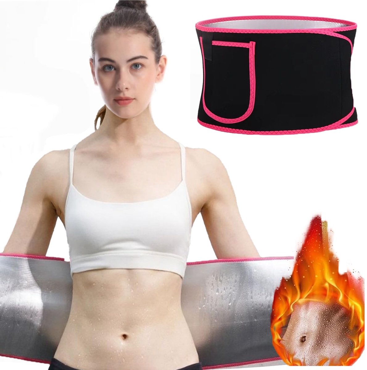 Allecto - Sauna Sweat Belt - Verstelbare Waist Trainer - Verlies gewicht - Unisex - Neopreen materiaal - Effectieve training - Geschikt voor sporte...