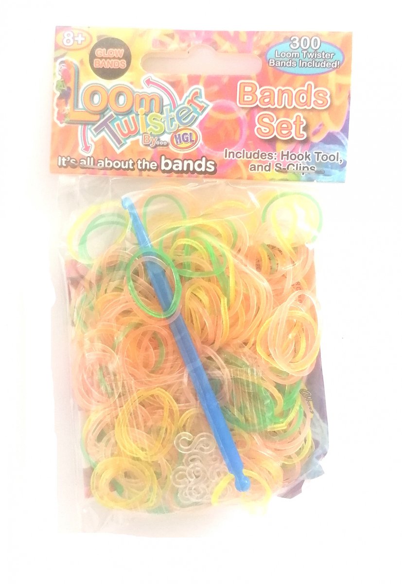 Loom Twister Loombands Rubber Groen/geel/oranje 300-delig