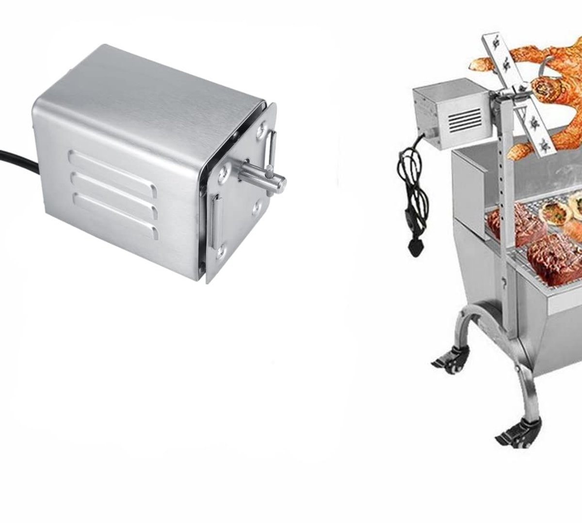 Zerodis Grill Skewer Set - 50-70KG Rotisserie Motor voor BBQ en Buiten