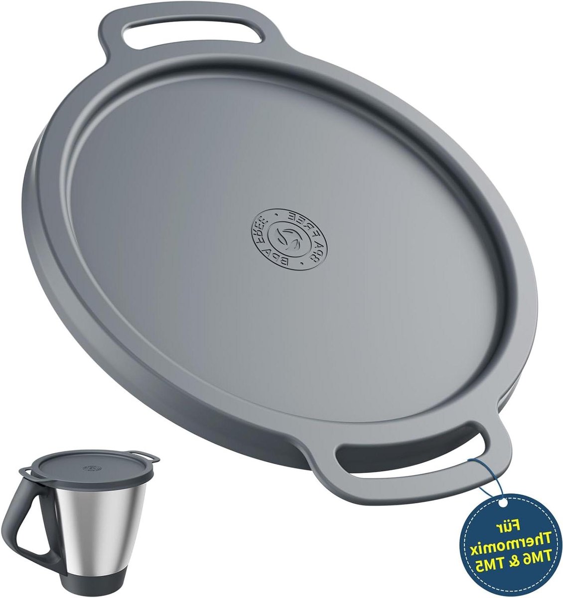 Keukenmachine Deksel - Mixer Accessoire - Vers Houden - Vaatwasserbestendig - 19 x 23 cm - Grijs