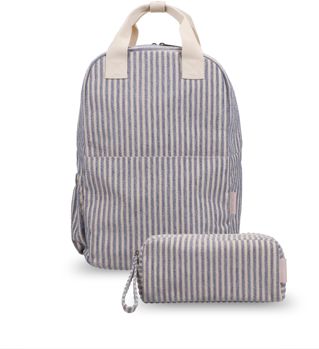 Set 2-delig Jacquard Stripe Blossom Blue