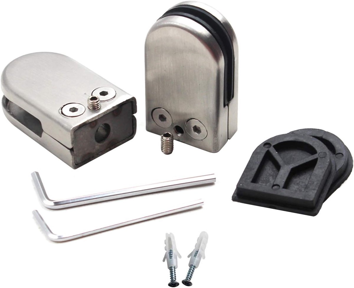 RVS Glasbeugel voor 16-17mm Dikte - Stevige Steun voor Trap, Leuning en Douchedeur (Set van 2)