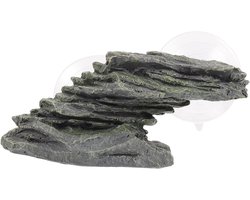 Reptielen Eiland - Rustplatform Schildpad - Zonnebaden Reptielen - Met Verborgen Holte - 17 x 9.5 x 8.5 cm - Bruin