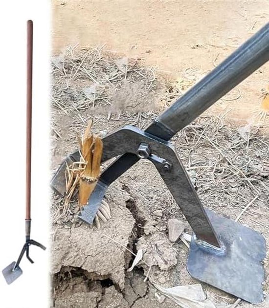 Paal en stronktrekker - Gereedschap tuingereedschap - Palen verwijderen - Gekartelde anti-slip grip - L 132 cm - Staal van Merkloos	 — afbeelding 2