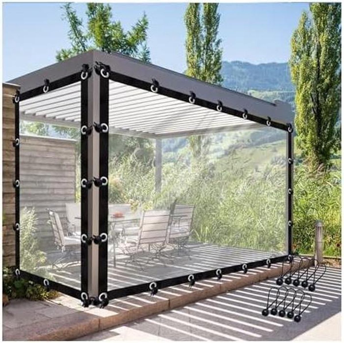 Transparante Gazebo Luifel - Tuin Overkapping - Buiten Leven - Waterdicht PVC - Op Maat - Transparant