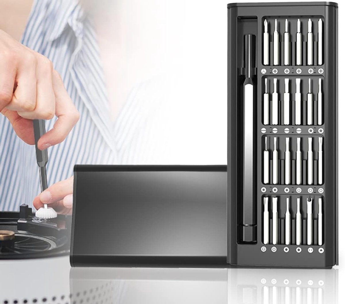 25-in-1 Precisie Schroevendraaierset voor Mechanica, Magnetische Bits voor Horloges, Brillen en Elektronica