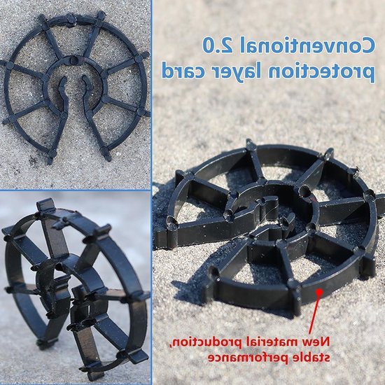 Set van 100 plastic wiggen voor stalen staven met een diameter van 8 tot 12 mm, verticale bevestiging en versterking voor betonplaten, accessoires voor bekisting en snap-on toepassingen — afbeelding 3