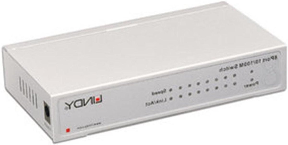 Netwerk Switch - Ethernet Hub - Netwerk Verbindingen - 8 Poorten 10/100Mbps - 17.3 x 10.3 cm - Zwart