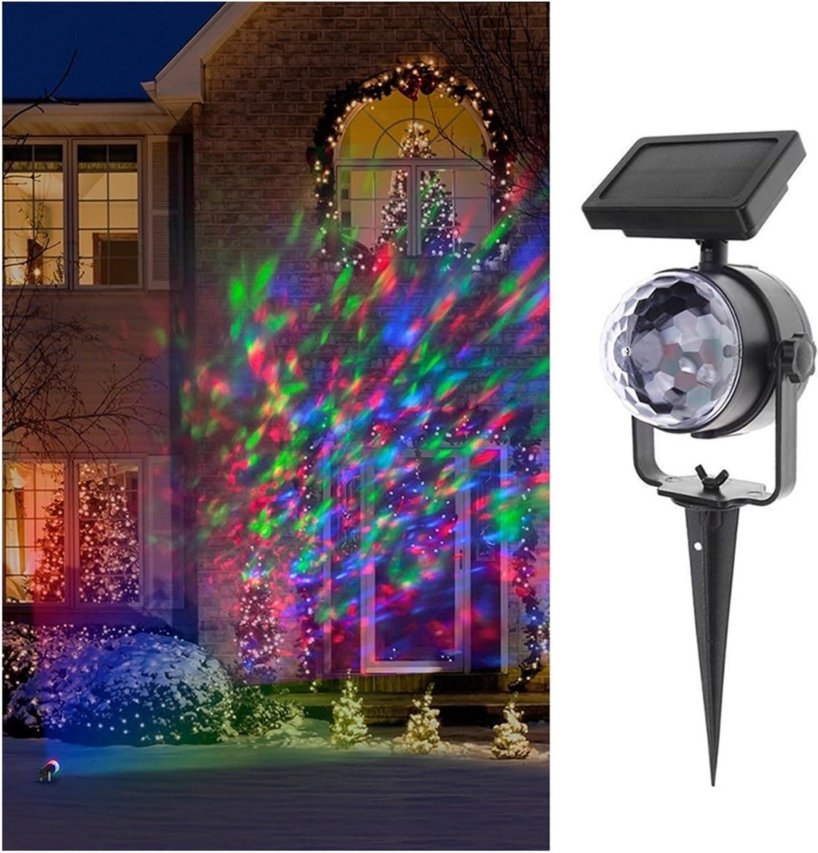 Zonne-energie Projector - Buitenlamp LED - Tuin Verlichten - Draaibare Kleuren - IP65 Wate