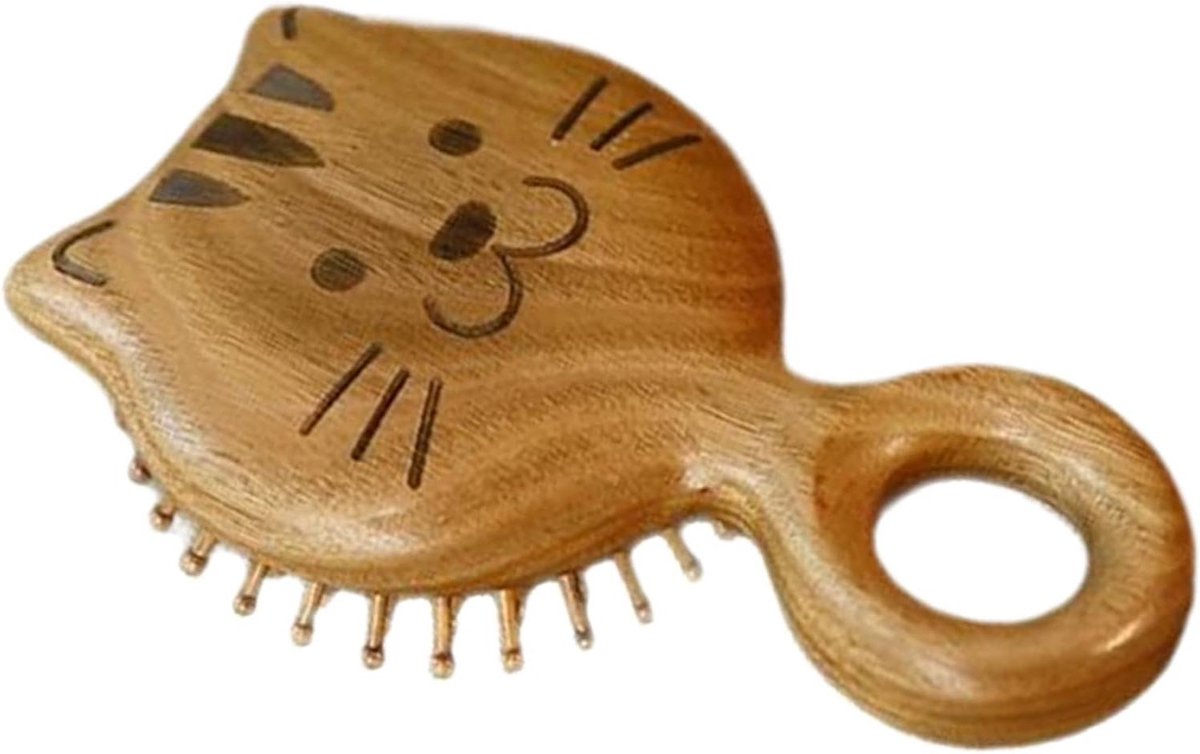 Hoofdhuid Massage Borstel - Antistatische Massager - Hoofdhuid Verzorging - Ergonomisch Ontwerp - 16 x 10 x 5 cm - Houtkleur
