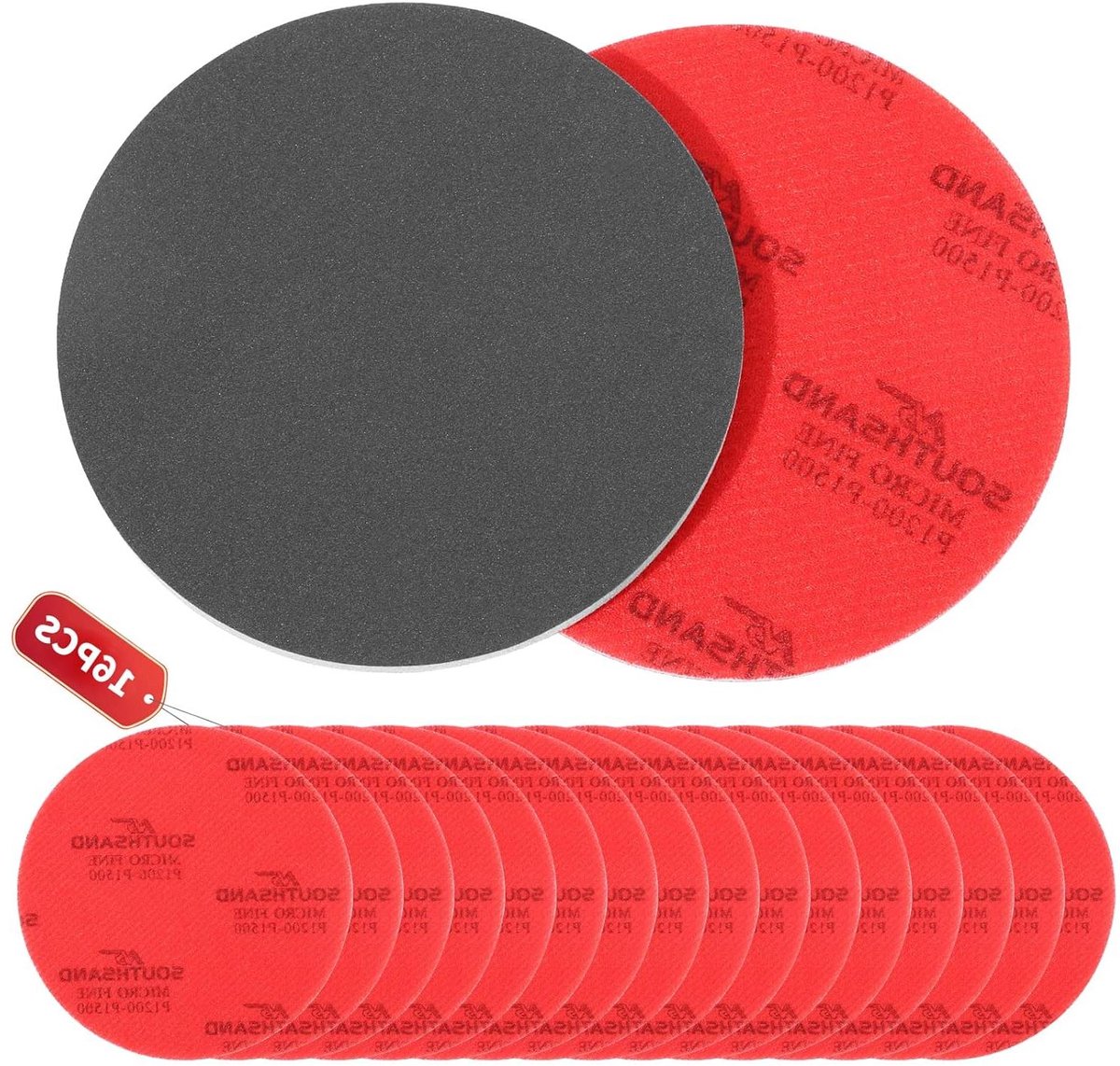 Schuurpads Set - Bal polijstpads - Bowlingbal onderhoud - 7 Korrelgroottes - 16 Stuks - Grijs