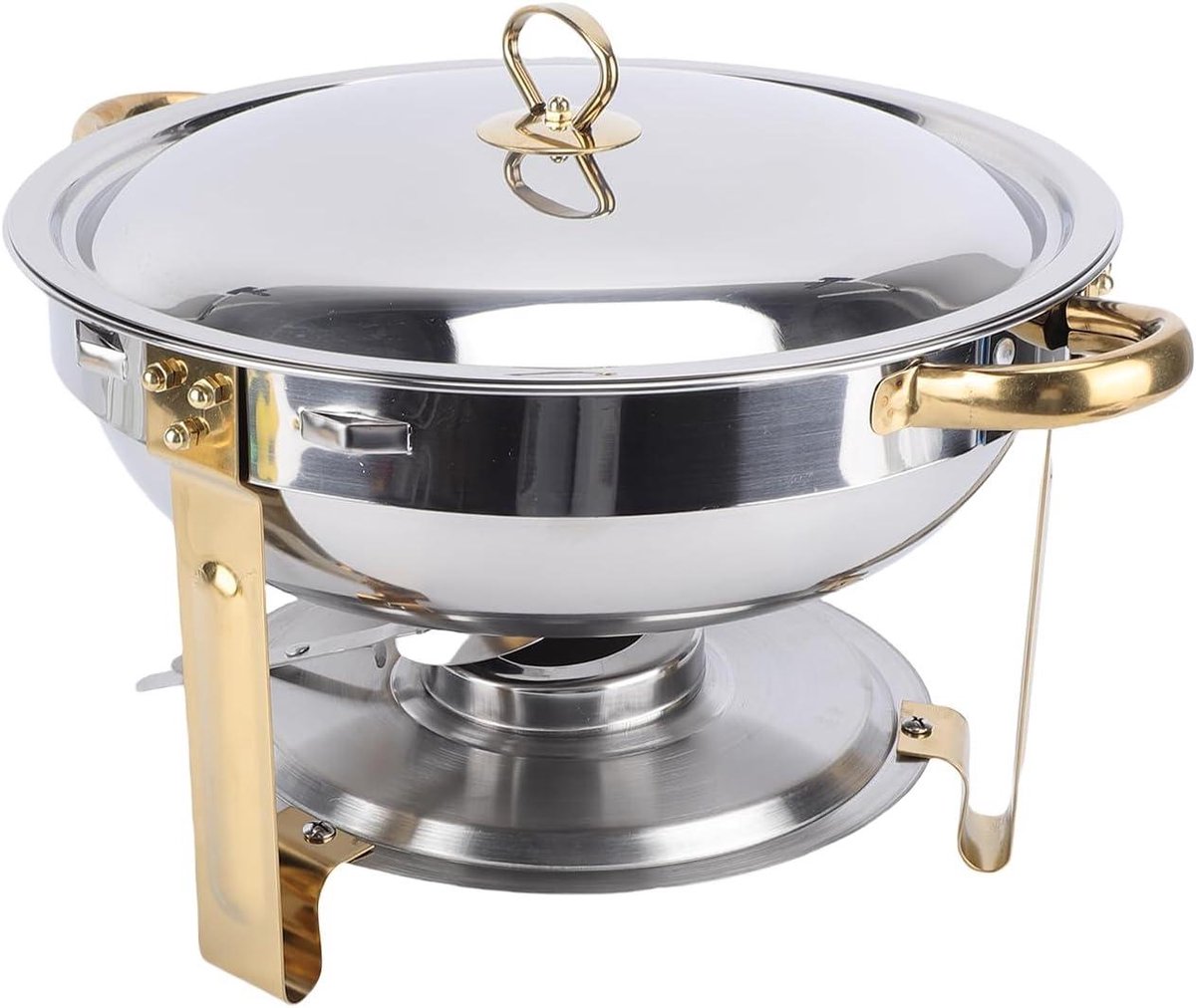 Buffet Verwarmer - Warmhoudpan Serveer - Feestelijk Buffet - Stabiele Driehoek - 45 Liter - Goud