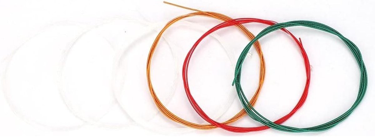 Kleurige Nylon Snaren voor Akoestische Gitaar - 6 Stuks met Standaard Spanning voor Optimaal Geluid