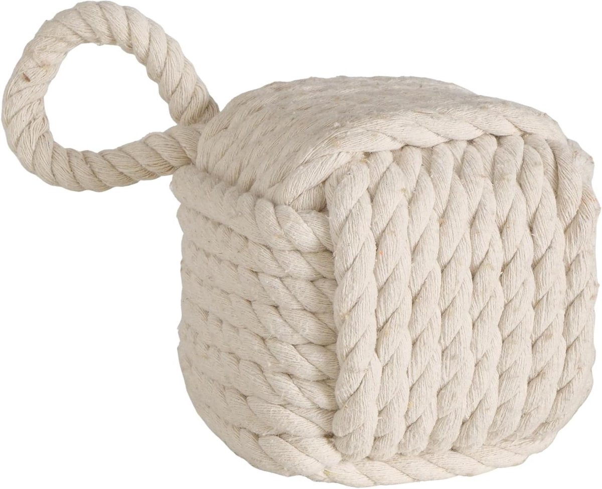 Deurstopper vierkant - Boekensteun raamstopper - Interieur decoratie - Verzwaard met 14 kg - 15 x 15 cm - Natuur