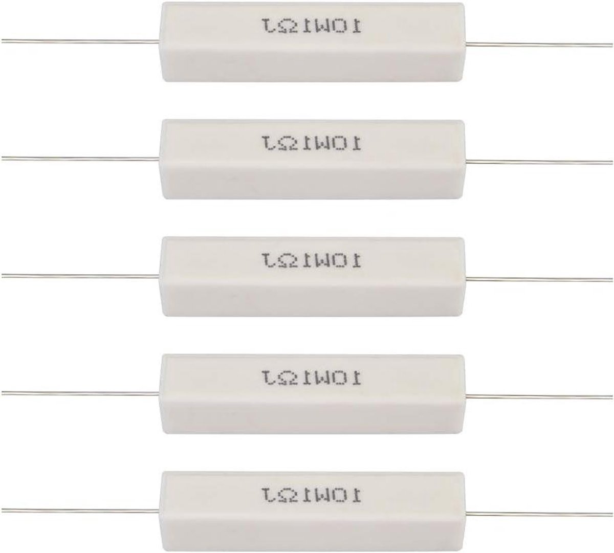 Keramische Weerstand - Vermogensweerstand Cement - Audio Componenten - Hittebestendig Goede Warmteafvoer - 10 Ohm 10W - Wit