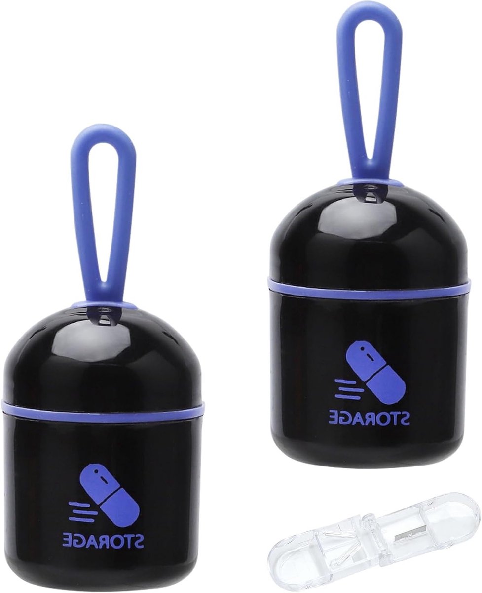 Pillendoos met 2 Compartimenten, Draagbare Medicijn Dispenser, Vochtbestendige Doos voor Reizen en Ouderen – Perfect voor Organisatie en Gebruiksgemak