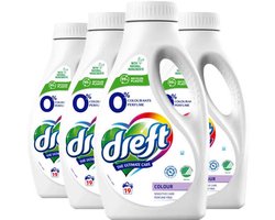 Dreft Vloeibaar Wasmiddel 0% Gekleurde Was 19 Wasbeurten - 4 x 988 ml - Voordeelverpakking