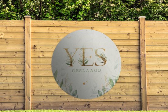 Cercle de jardin ' Yes, passé' - Proverbes - Citations - Feuilles - 150x150 cm - Affiche de jardin ronde - Extérieur