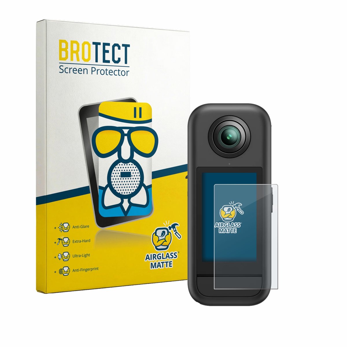 BROTECT - Screenprotector voor Akaso 360 - Folie Beschermfolie Beschermglas matte