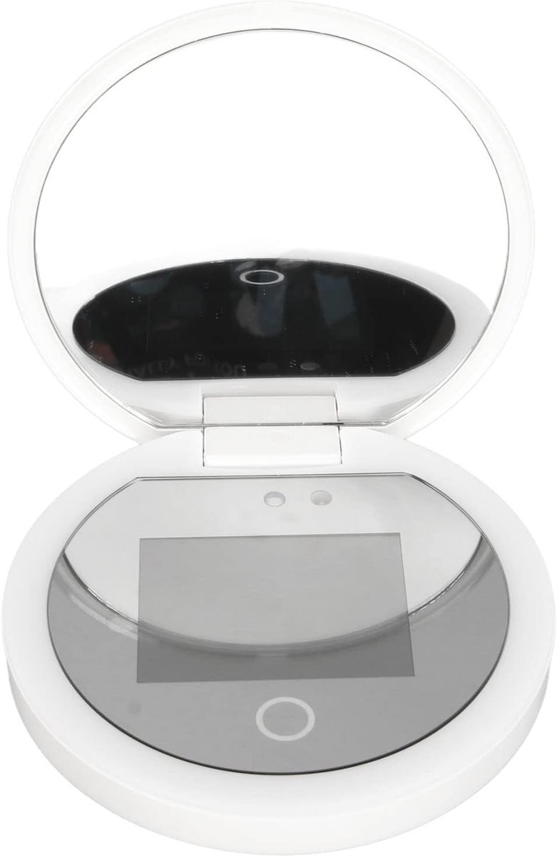 Draagbare Compact Spiegel met UV Camera voor Zonnebrand Testen, UV Reflectie en 2x Vergroting voor Make-up en Reizen, 3.5 Inch Formaat