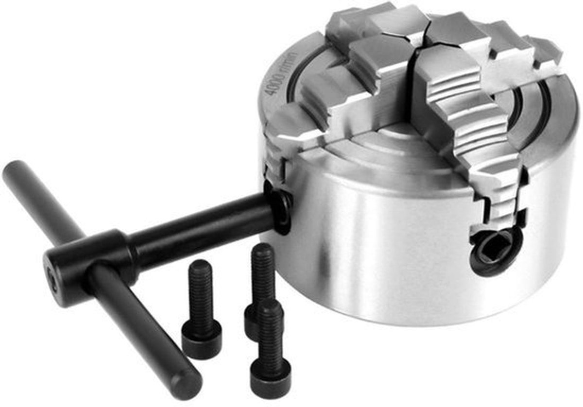 K72-80 4-Klauwen Klemplaat - 3 Inch - Hardened Steel - Zelfcentering - Klemdiameter 80mm