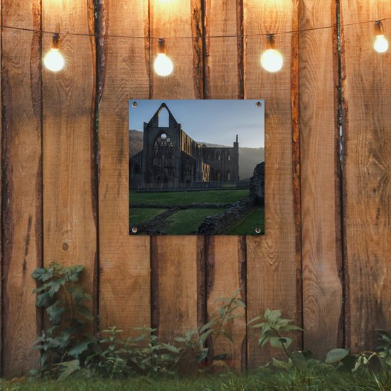 Sunrise at Tintern Abbey in Wales affiche de jardin toile en vrac 50x50 cm - petit - Toile de jardin / Toile d'extérieur / Peintures pour l'extérieur (décoration de jardin)