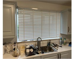 Houten Jaloezieën - Venetiaanse Blinds - Lichtregeling en Privacy - 50mm Lamellen - 200x260cm - Wit