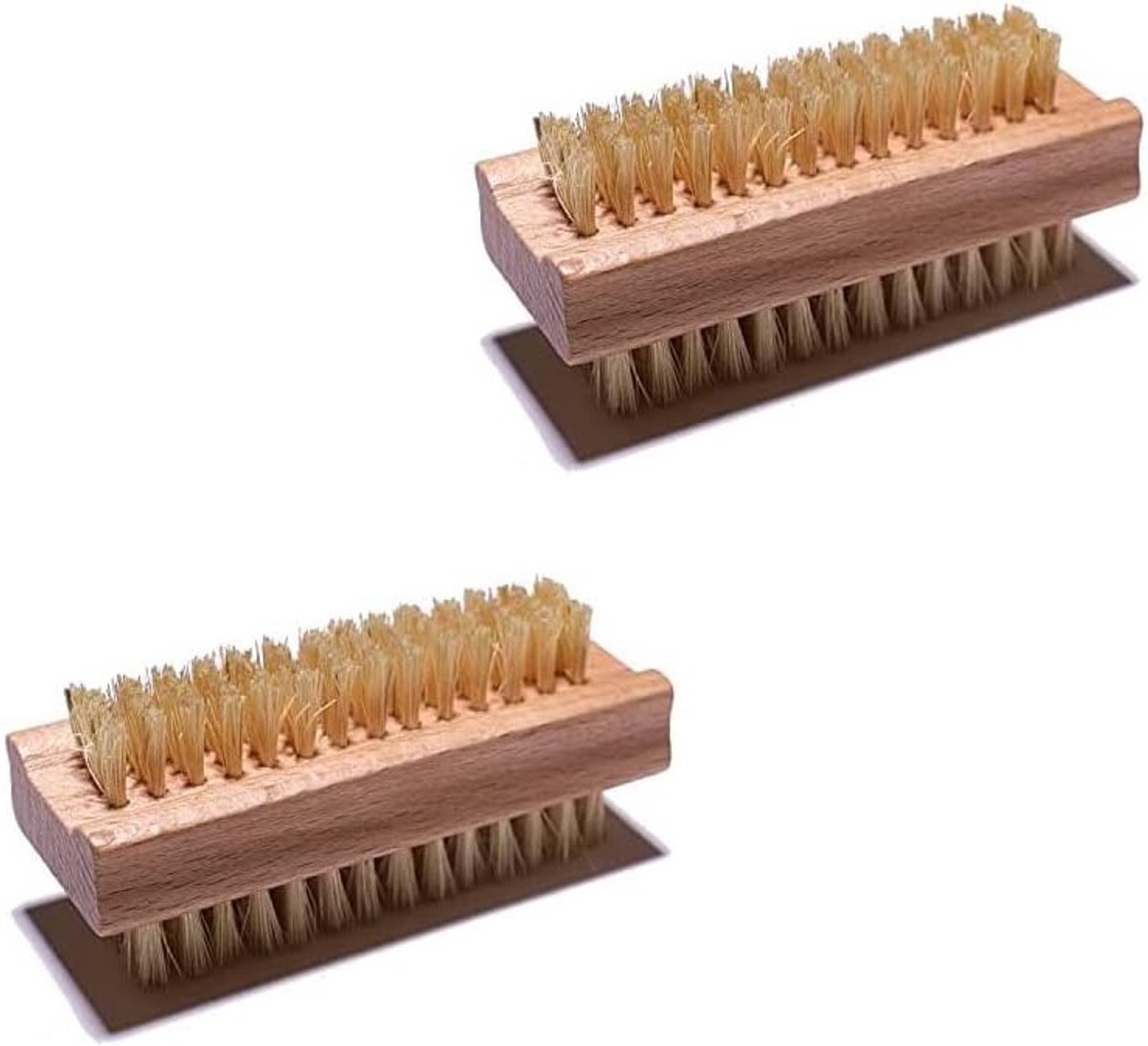 Dubbelzijdige schoonmaakborstel met bamboehandvat - 2 packs, ideaal voor huis en tuin, duurzaam en effectief