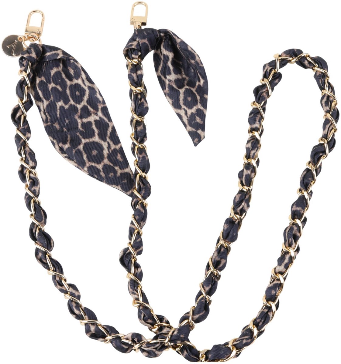 AVY Crossbody Telefoonkoord | Panthera Chic | Lang Koord | Universeel voor alle Hoesjes | Geschikt voor iPhone, Samsung en meer | 120cm | Panterprint | Goud & Bruin