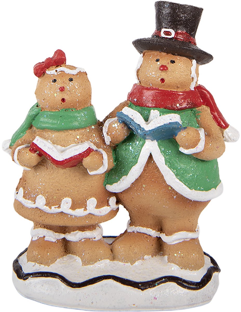 Kerstdecoratie Beeld Gingerbread man 10x6x13 cm Bruin Kunststof