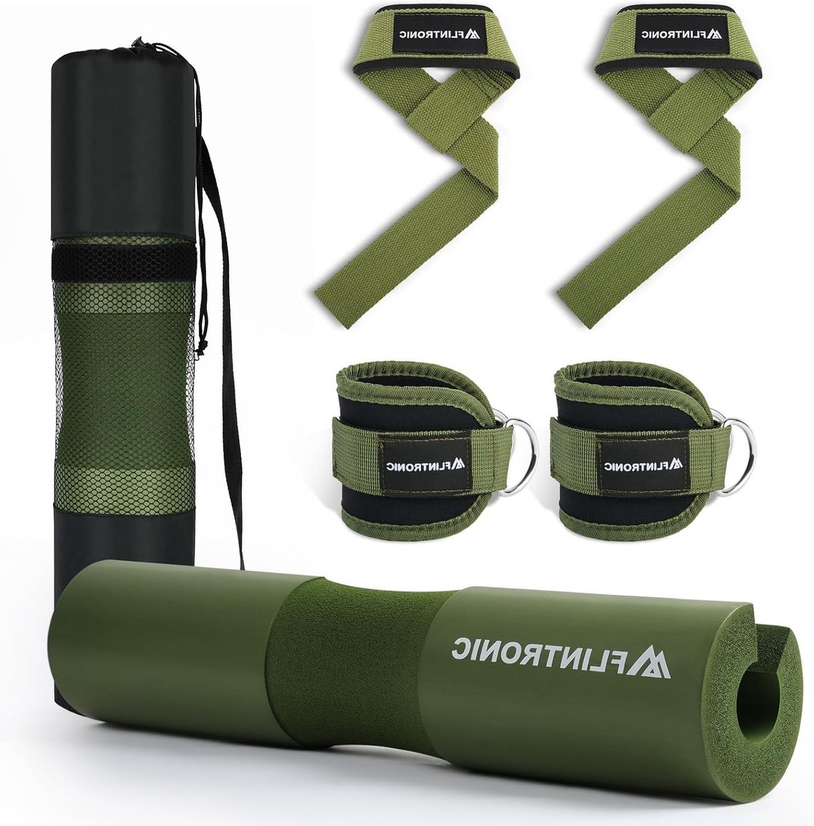 9-delige barbell squat pad set, dikke schuim barbell pad voor hip thrust en squats, biedt comfort voor heup, nek en schouder tijdens gewichtheffen