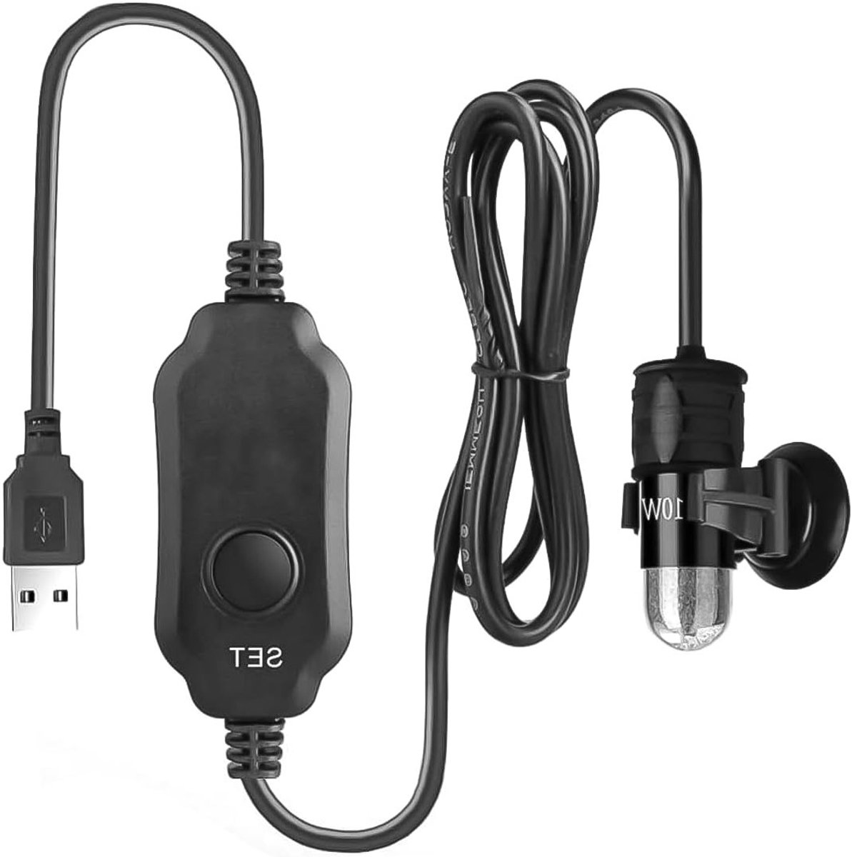 USB Voed Aquariumsverwarmer met Onderdompelbare Pomp - Aquariumsverwarmer 10W - Externe Temperatuurcontroller - LED Display voor 2-3L Aquarium