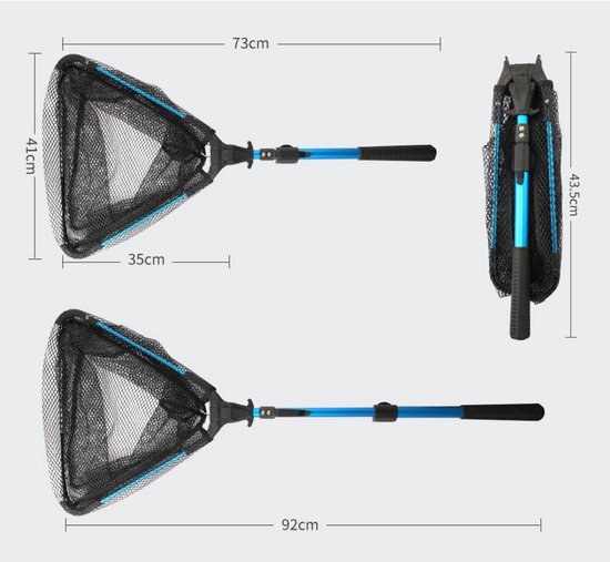 Nexvo® Schepnet Vissen - Visnet - Telescoop Schepnet - Duurzaam Net met Rubberen Coating - Zwart/Groen - 42cm x 16cm x 8cm van nexvo — afbeelding 3