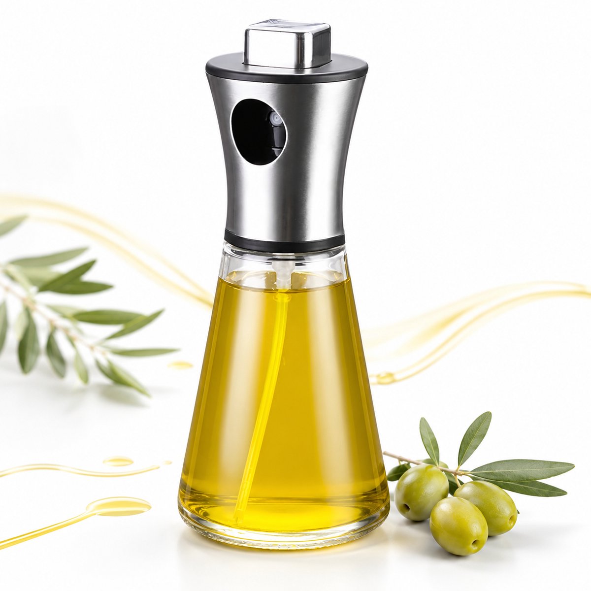Olijfolie Sprayer – Olijfolie Verstuiver – Olijfolie Spray – Oliespray – Navulbaar – inclusief passende trechter – 200ml