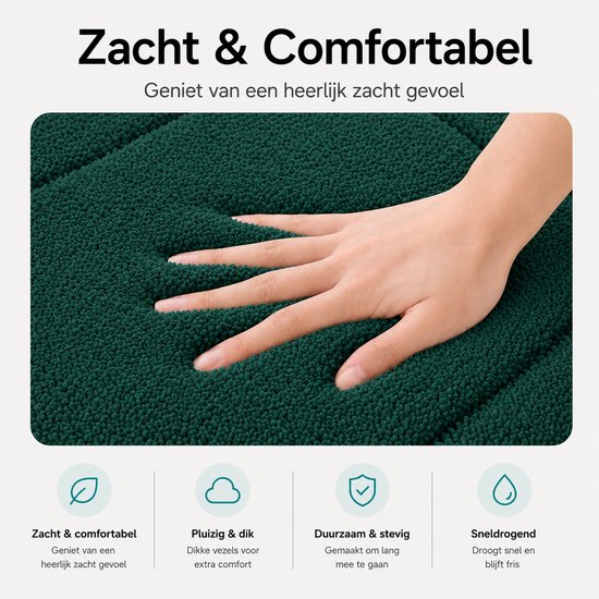 BOTC Badmat - Antislip - 80x50cm - Absorberende Badmat - Douchemat - Toiletmat - Groente