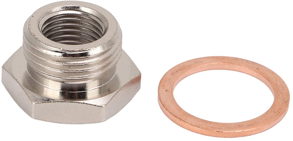 Cosensi - O2 Sensor Adapter - O2 Transducer Plug - Robuuste metalen constructie - M18x1.5 en M12x1.25 - Voor motoren en voertuigen - Betrouwbare aa...