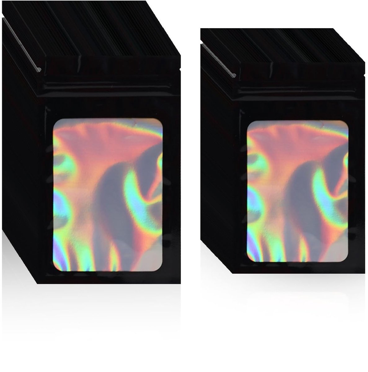Cosensi- Druksluitzakken 150 Stuks - Zwarte Aluminiumfolie - Transparante Ramen - Verzegelde Zakjes - Geschikt voor Sieraden/Snoep - Maat 10,5 x 15 cm / 8 x 13 cm - Verpakkingszakjes