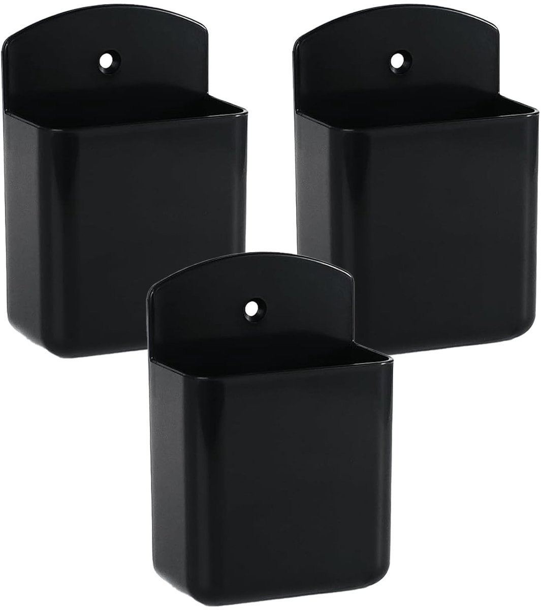 Cosensi- Wandpenhouder - Set van 3 - Zelfklevende Wandbeugel - Organisatie voor Thuis/School/Kantoor - Zwart ABS Kunststof - Duurzaam en Sterk - Wandorganizer
