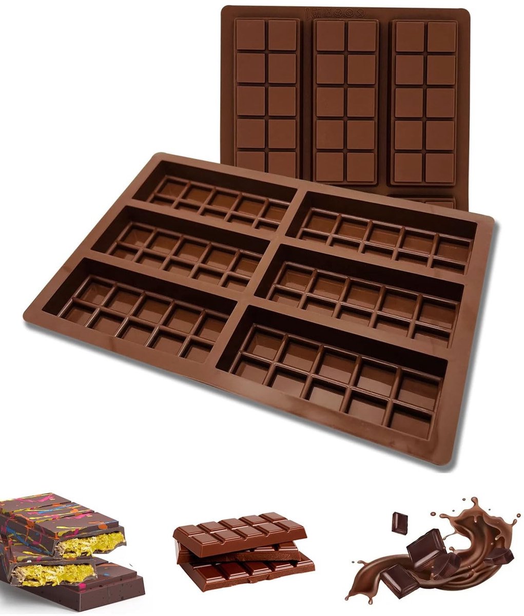 Cosensi- Chocoladevorm 2 stuks - Siliconen Mal - BPA-vrij - Temperatuurbestendig - Flexibel - Geschikt voor oven/magnetron