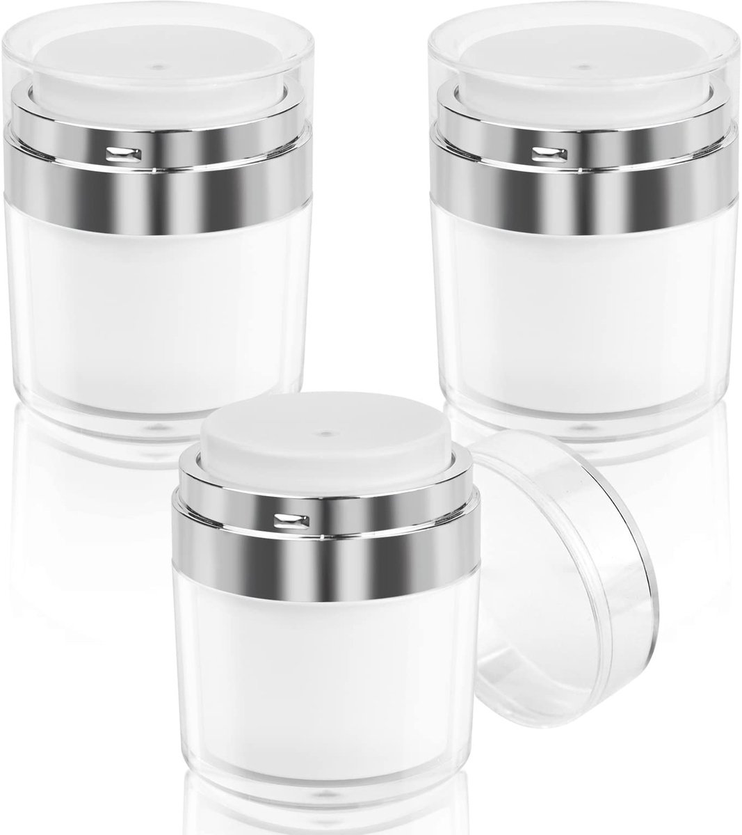 Cosensi- Pompdispenser 50ml - Set van 3 - Herbruikbare Lotioncontainer - Vacuüm Cosmetische Container - Ideaal voor Reizen - Houdt Crème Vers - Cosmetic Container