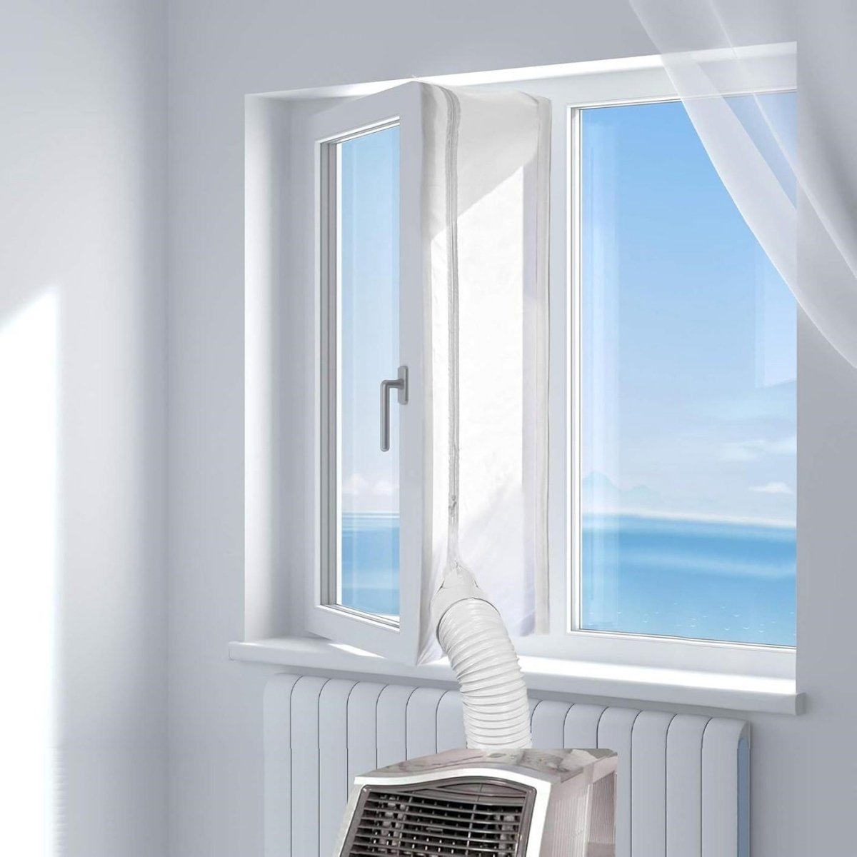 GELLDG Afdichtstrip voor ramen van draagbare airconditioners, drogers en afzuigdrogers - blokkeert effectief warme lucht - Geschikt voor ramen, dakramen, draai-kiepramen, enz. - afdichtingsstrip voor airconditioners - lengte 400 cm