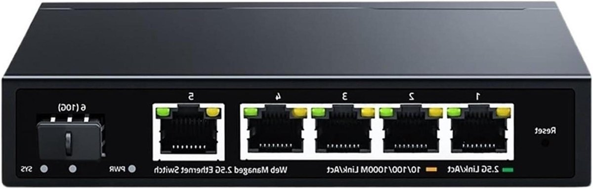 Netwerk Switch - Internet Hub - Netwerk Uitbreiding - Industriële Kwaliteit - 5 Poorten - Zwart