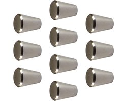 Gedotec Moderne meubelknop roestvrij staal deurknop voor laden - Siri | Kast-knop voor kastdeuren | geborsteld roestvrij staal | hoogte 20 mm | Knop-Ø 20 mm | 10 stuks - design commodeknoppen rond