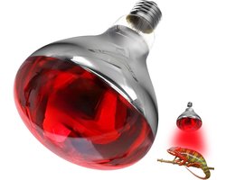Reptielen Warmtelamp - Infrarood Lamp - Terrarium Verwarming - Standaard E27 Fitting - 250W Vermogen - Rood Licht