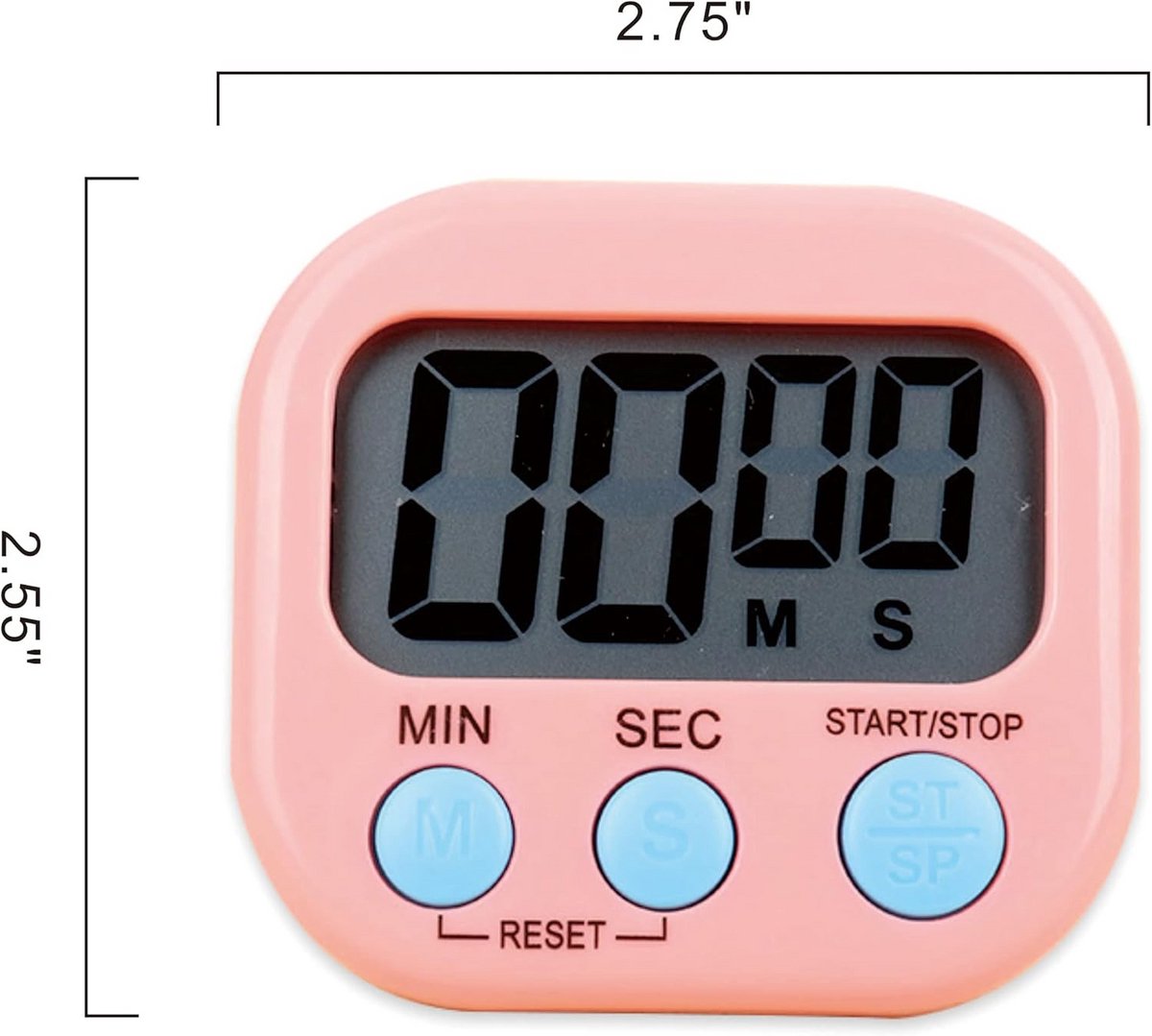 Mithrim Multi-function Timer Magnetic Back, Large Screen Count and Countdown Digital Electronic Timer, Used for Kitchen, Study, Sports (Pink)