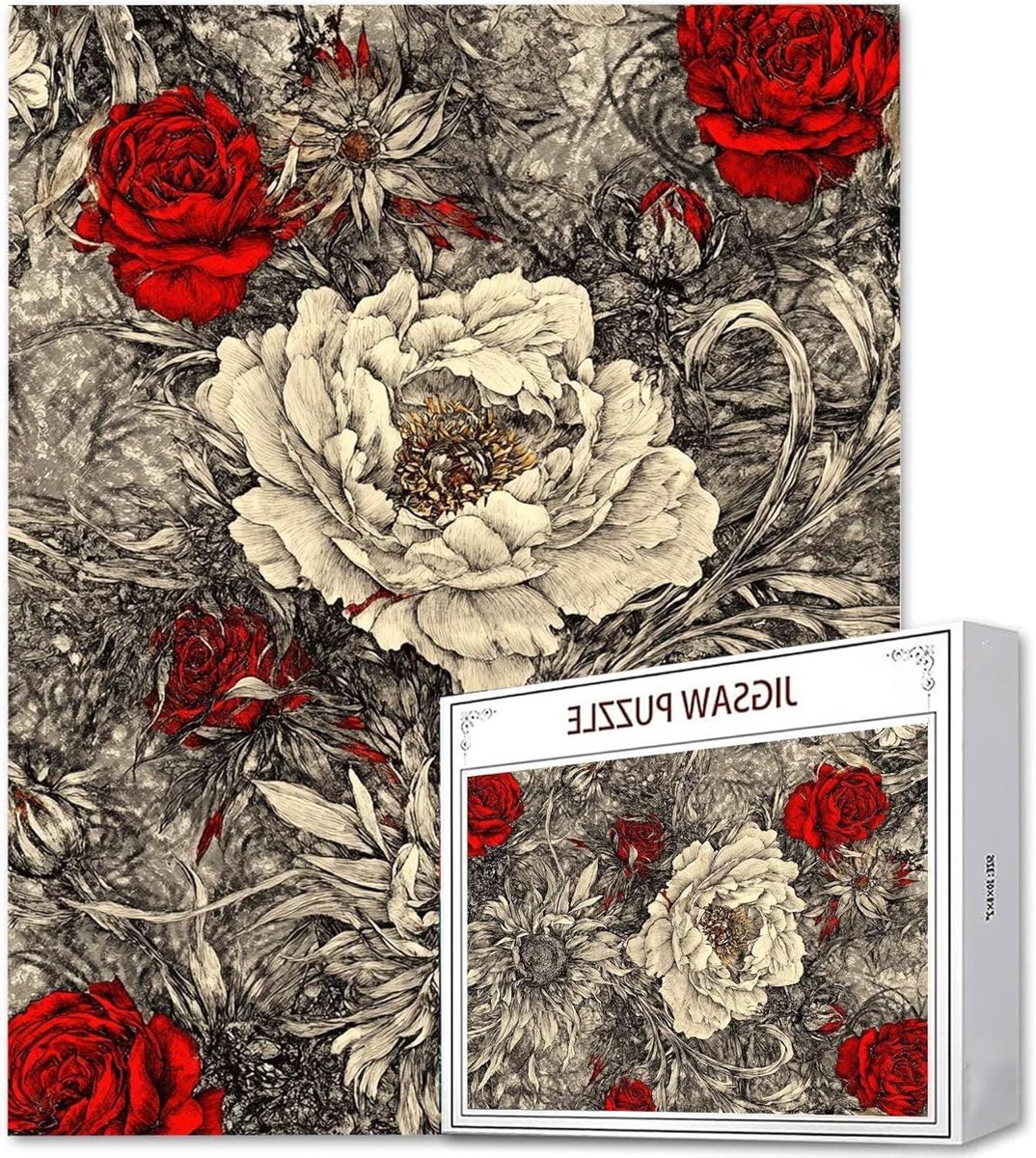 Puzzelmat - Bloemenpuzzel Legpuzzel - Ontspannen Spel - Hoge Resolutie Poster - 70 x 50 cm - Multicolor