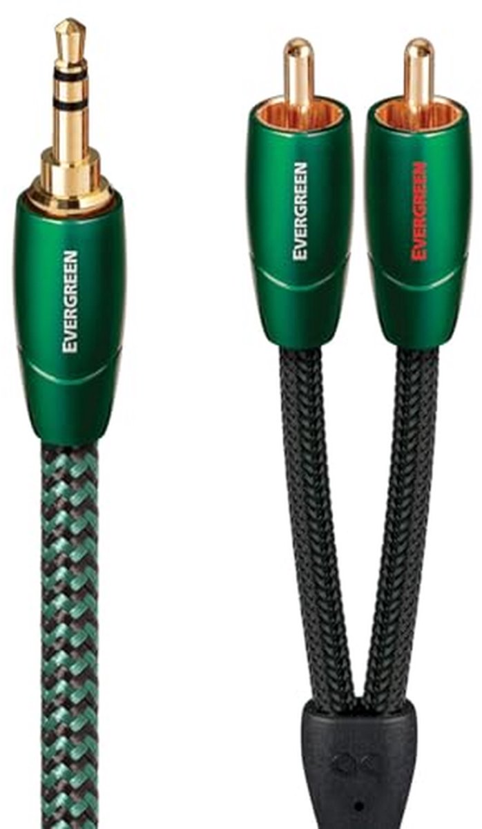3,5 mm - 2 x RCA Audiokabel - 1 m Zwart